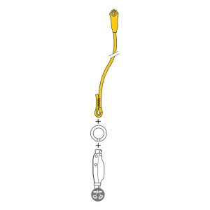 Dây treo đơn Petzl JANE-I có thể kết hợp bộ giảm sốc ABSORBICA để làm dây chống rơi hoàn chỉnh