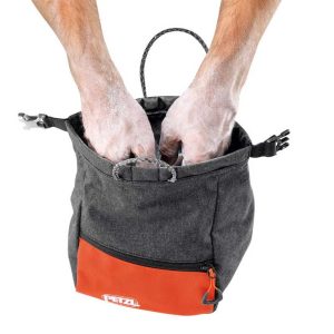 Túi đựng phấn Petzl SAKAB Bouldering chalk bag miệng mở rộng để cả 2 tay