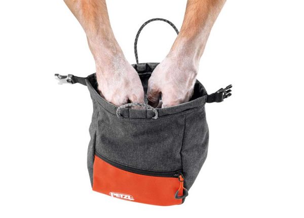 Túi đựng phấn Petzl SAKAB Bouldering chalk bag miệng mở rộng để cả 2 tay